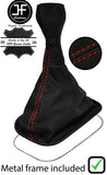 RED  STITCH NAPPA LEATHER GEAR GAITER+METAL FRAME FOR PORSCHE 911 964 89-94