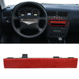 RED SUEDE CUP HOLDER BLANK TRIM COVER + FRAME FITS VW GOLF MK4 98-05 CUSTOM NEW