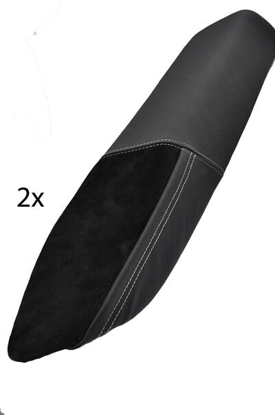 white stitching FITS LOTUS EXIGE/ELISE 2 X  SILL PANEL TRIM COVERS BLACK & SUEDE