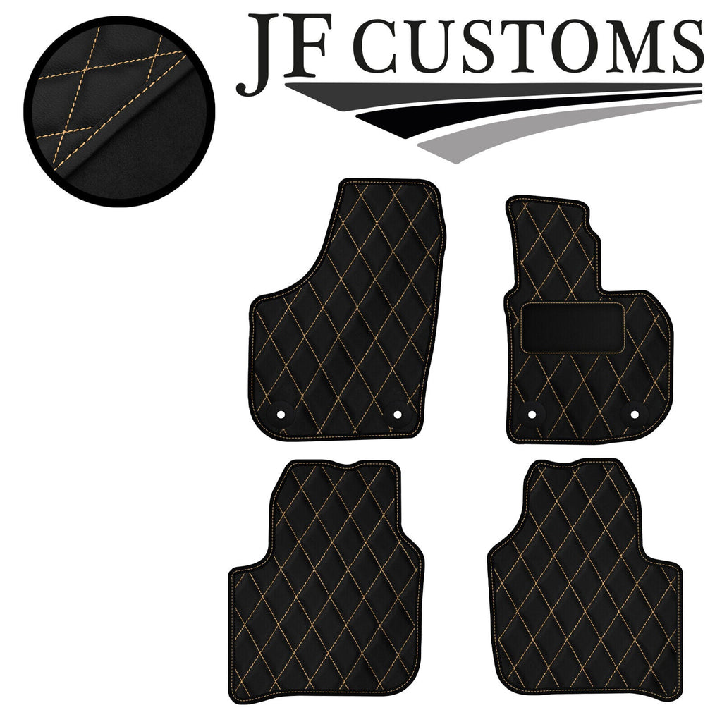 CREAM DIAMOND VINYL 4X TAILORED FLOOR CARPETS FOR SKODA SUPERB MK2 08-15 JF1