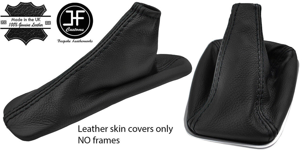 BLACK STITCH TOP GRAIN LEATHER GAITER SET FITS ALFA ROMEO GIULIETTA 2010-2017