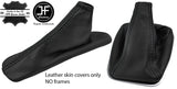 BLACK STITCH TOP GRAIN LEATHER GAITER SET FITS ALFA ROMEO GIULIETTA 2010-2017