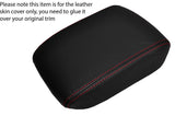 RED STITCHING LEATHER ARMREST LID SKIN COVER FITS SAAB 9-5 95 2006-2009