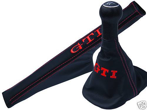 FITS VW GOLF GTI MK4 RED STITCH SET OF  GAITERS NEW BLACK CUSTOM NEW MADE IN UK