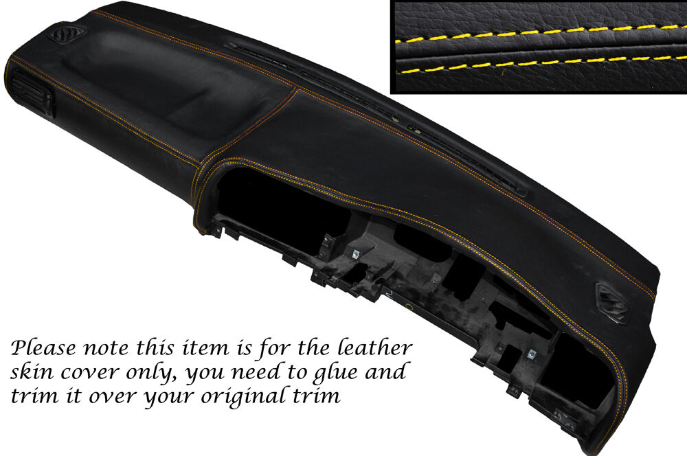 YELLOW STITCH DASH DASHBOARD LEATHER SKIN COVER FITS NISSAN SUNNY PULSAR GTIR