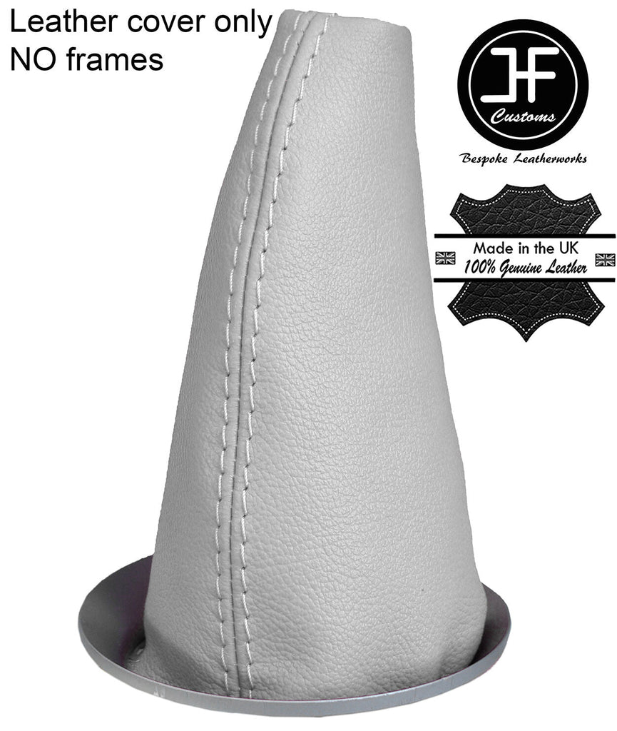 WHITE TOP GRAIN REAL LEATHER MANUAL GEAR GAITER FOR BMW MINI COOPER R55 R56 R57