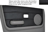 BLACK STITCH 2X FRONT DOOR CARD SKIN COVER FITS LAND ROVER FREELANDER 98-03 5DR