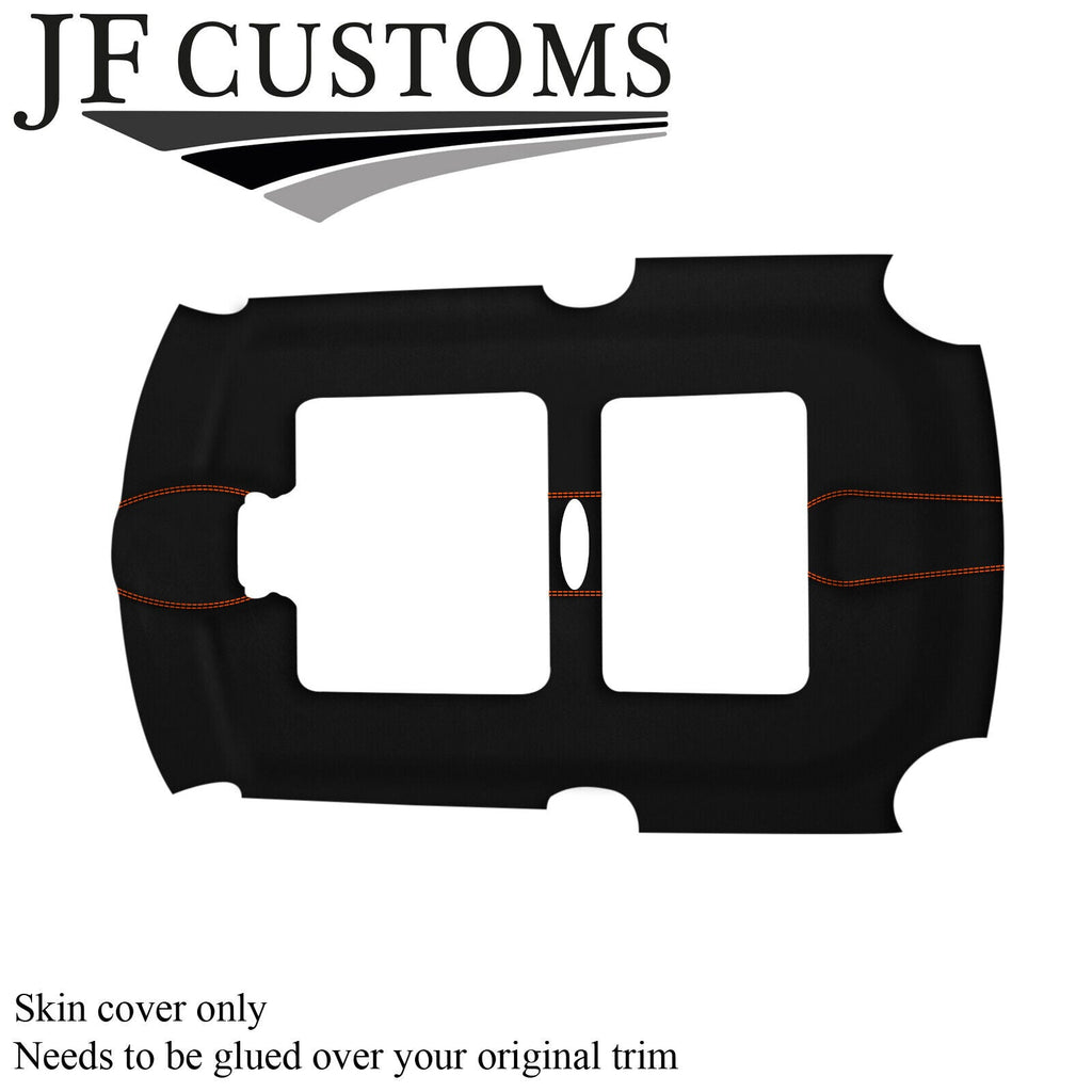 ORANGE STITCH LUXE-SUEDE SUN ROOF HEADLINER COVER FOR BMW MINI R50 R53 01-06