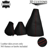RED STITCH LEATHER GEAR HI LOW HANDBRAKE FOR LAND ROVER DISCOVERY MK1 MK2