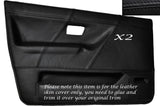 BLACK STITCH 2X FRONT DOOR CARD SKIN COVERS FITS VW GOLF MK2 II JETTA 83-92 5DR