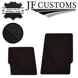 RED DIAMOND STITCH VINYL 2X TAILORED FLOOR MAT CARPETS FOR LOTUS EXIGE 15-19