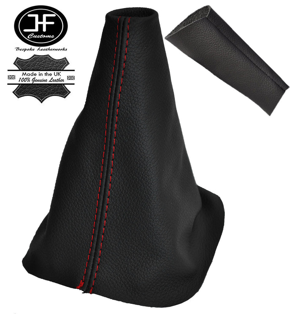 RED STICH LEATHER GEAR GAITER + 6 SPEED KNOB COVER FITS RENAULT LAGUNA 01-07