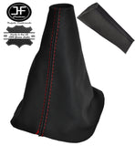 RED STICH LEATHER GEAR GAITER + 6 SPEED KNOB COVER FITS RENAULT LAGUNA 01-07