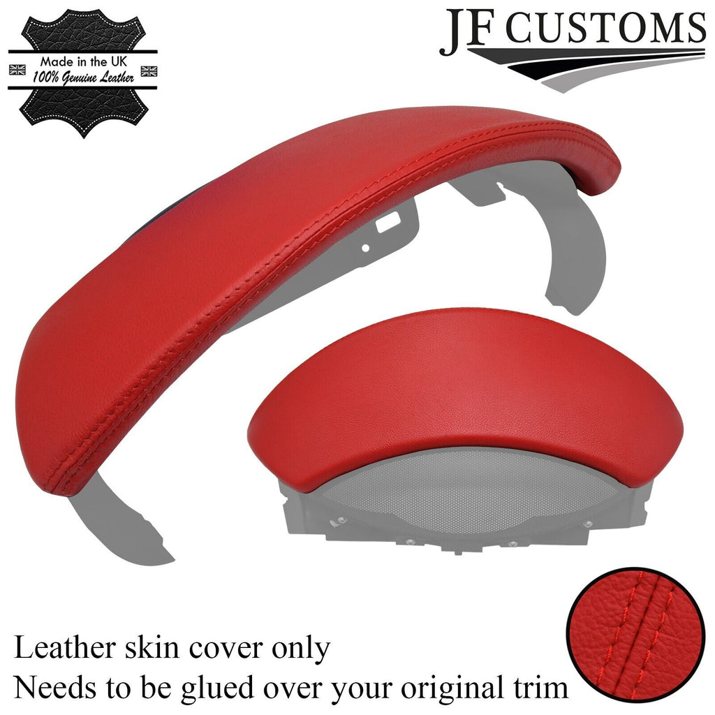 RED LEATHER SPEEDO SURROUND COVER FOR PORSCHE CAYMAN 987 05-12 JF2 CUSTOM NEW