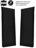 BLACK STITCH 2X LOWER B PILLAR LEATHER COVERS FOR LAND ROVER DISCOVERY 4 09-16