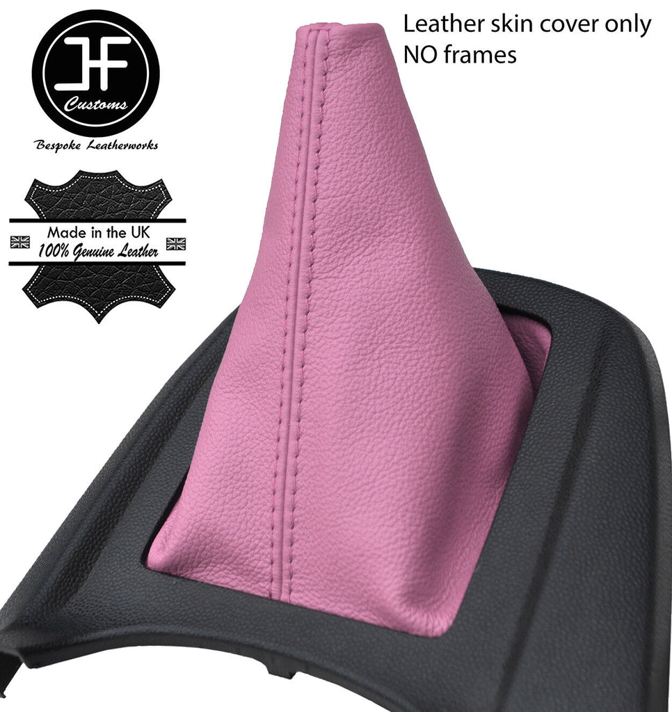 PINK GENUINE TOP GRAIN LEATHER MANUAL GEAR GAITER FITS FORD FIESTA MK7 2008-13