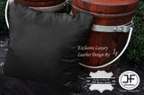 1X BLACK EXCLUSIVE LUXURY GENUINE LEATHER CUSHION ROUND CORNERS 18" x 18"