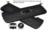 RED STITCHING 2X SUN VISORS LEATHER COVERS FITS BMW 2002 2002 TII CUSTOM NEW