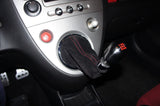 RED STITCH BLACK PU SUEDE GEAR GAITER FOR HONDA CIVIC EP3 TYPE R 2001-2005