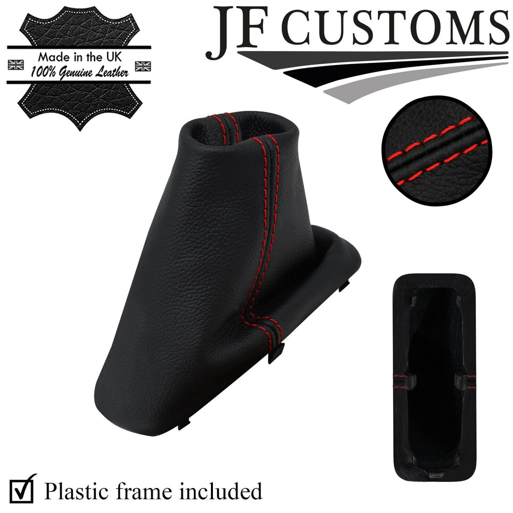 RED STITCH LEATHER HANDBRAKE + FRAME FOR LAND ROVER DISCOVERY MK1 89-98