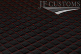 RED DIAMOND STITCH QUILTED LEATHER 5X PADDED PANEL LUXURY PREMIUM 125CM X 85CM