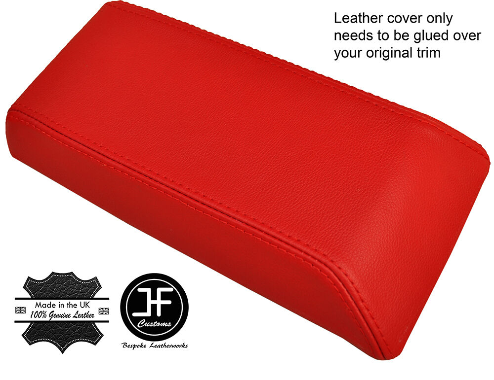 RED  LEATHER ARMREST LID LEATHER COVER FITS VOLVO 850 1991-1997 CUSTOM NEW