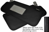 WHITE STITCH FITS FORD MONDEO MK3 2001-2006 2X SUN VISORS LEATHER SKIN COVERS