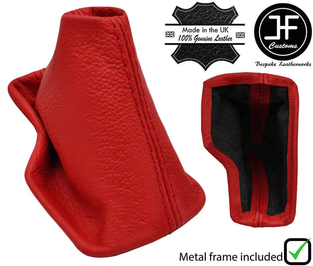 RED LEATHER AUTOMATIC GEAR GAITER +METAL FRAME FOR INFINITI EX35 EX37 08-13