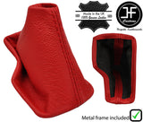 RED LEATHER AUTOMATIC GEAR GAITER +METAL FRAME FOR INFINITI EX35 EX37 08-13