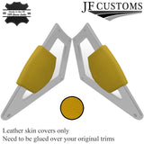 YELLOW LEATHER 2X CONSOLE KNEE PAD TRIM COVERS FOR AUDI TT MK1 1998-2006