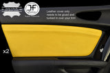 YELLOW LEATHER  2X FRONT DOOR CARD TRIM COVERS FOR MAZDA RX8 2003-2012 STYLE 2