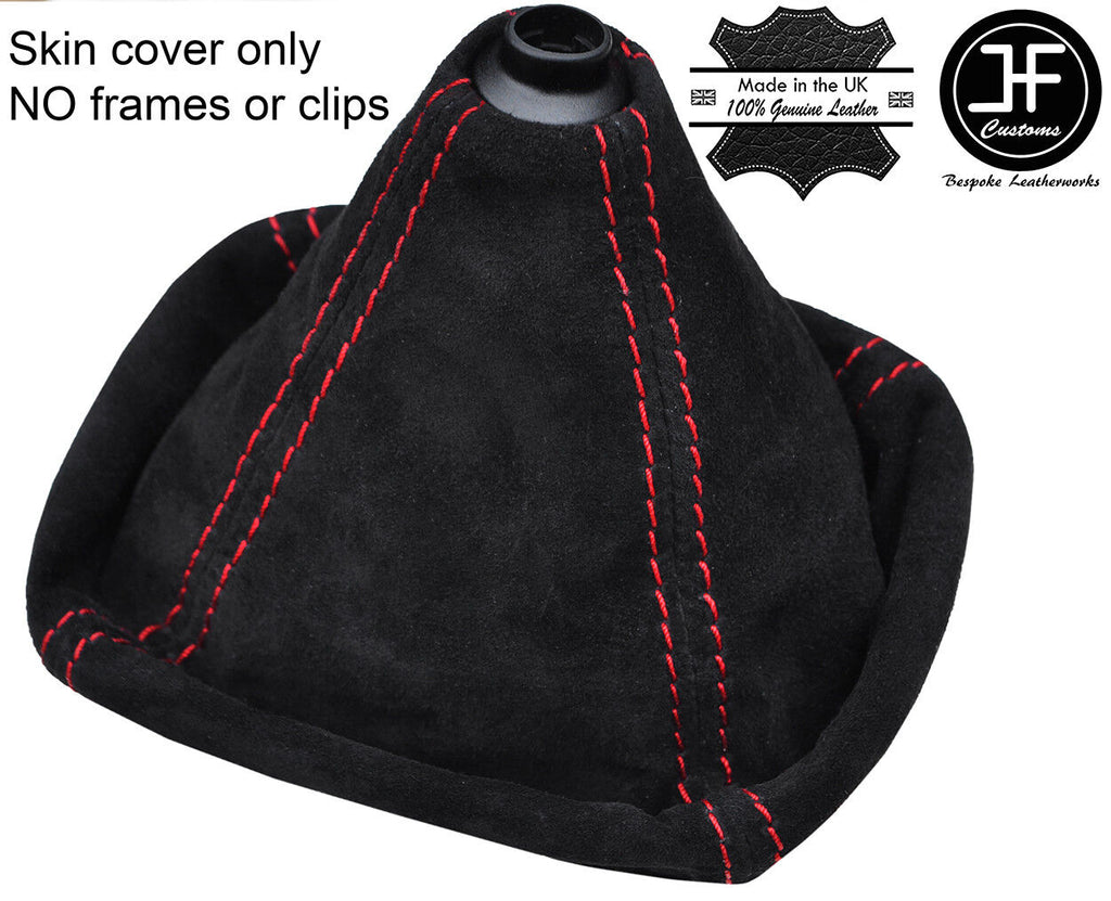 RED STITCHING REAL SUEDE MANUAL GEAR GAITER FOR AUDI A4 B5 1995-2000 CUSTOM NEW