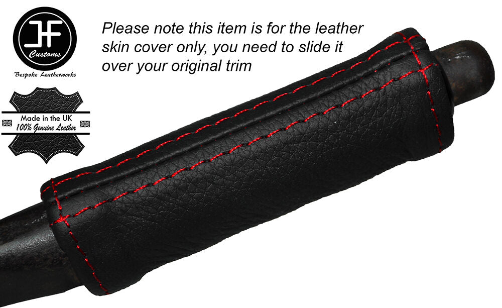 RED STITCH HANDBRAKE HANDLE LEATHER SKIN COVER FITS ALFA ROMEO 33 CUSTOM NEW