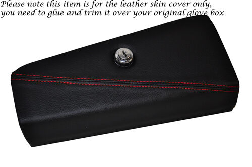RED STITCHING FITS MG MGB GLOVE BOX LID REAL LEATHER SKIN COVER ONLY CUSTOM NEW