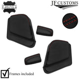 D RED STITCH 2X SEAT HANDLE KNOB & PLATE COVER+FRAMES FOR LAND ROVER DEFENDER