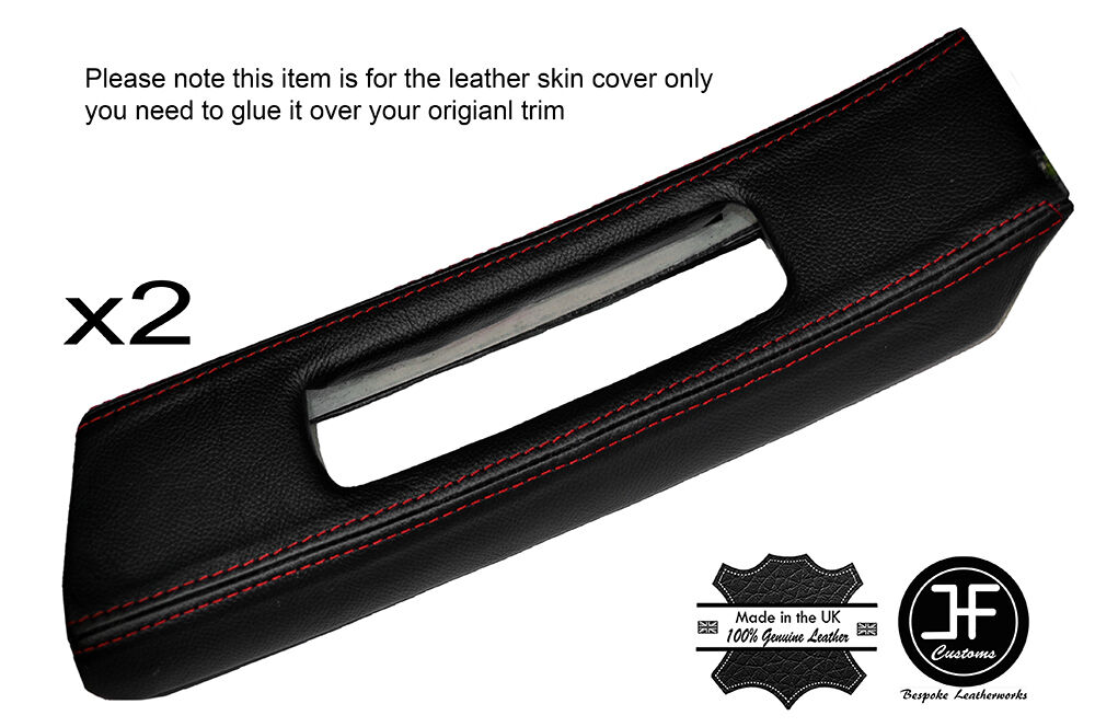 RED STITCH 2X B PILLAR LEATHER COVERS FITS PORSCHE CARRERA 996 COUPE 97-05