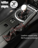 RED STITCH TOP GRAIN LEATHER GEAR & HANDBRAKE GAITER FITS MAZDA MX5 MK3 05-14