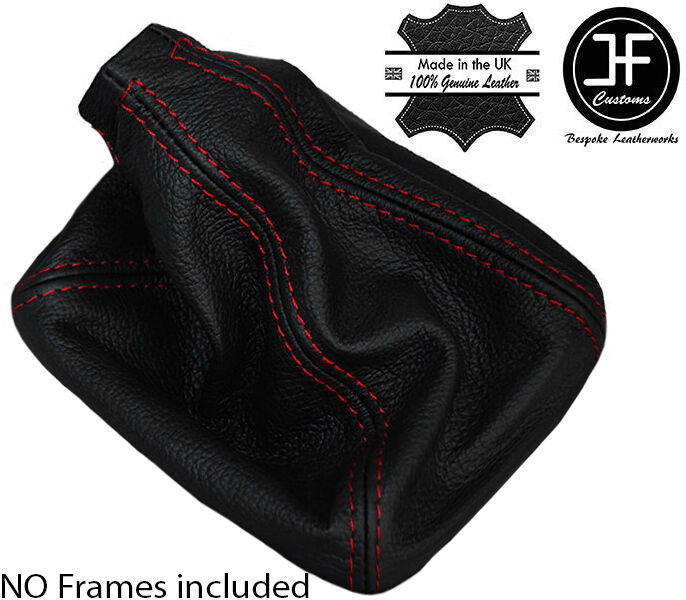 RED STITCH MANUAL REAL LEATHER GEAR GAITER FITS SAAB 95 9-5 1998-2010 CUSTOM NEW