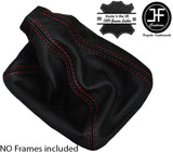 RED STITCH MANUAL REAL LEATHER GEAR GAITER FITS SAAB 95 9-5 1998-2010 CUSTOM NEW