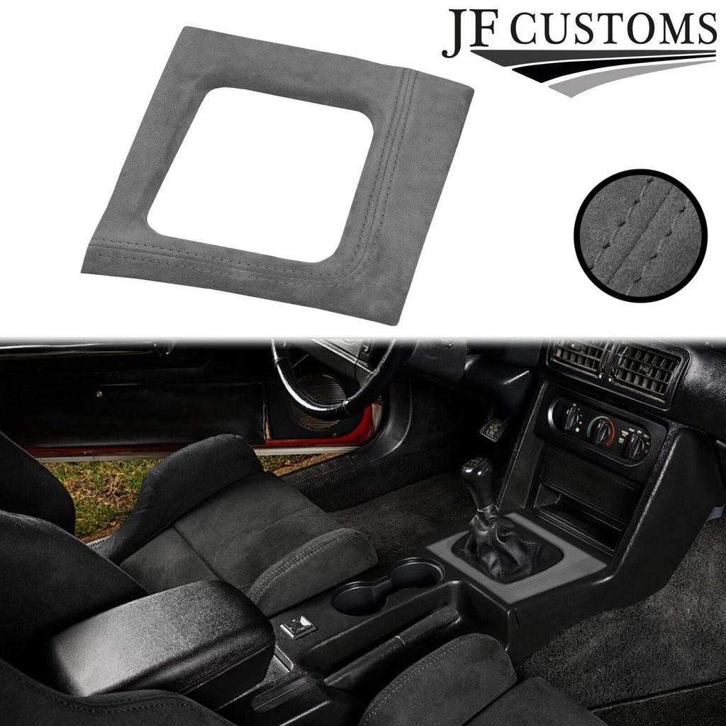 GREY SUEDE COVERED MANUAL SHIFT SURROUND TRIM + FRAME FOR FORD MUSTANG 87-93