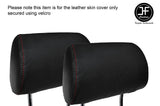 RED STITCH 2X FRONT HEADREST LEATHER SKIN COVERS FITS AUDI A4 B7 2004-2008
