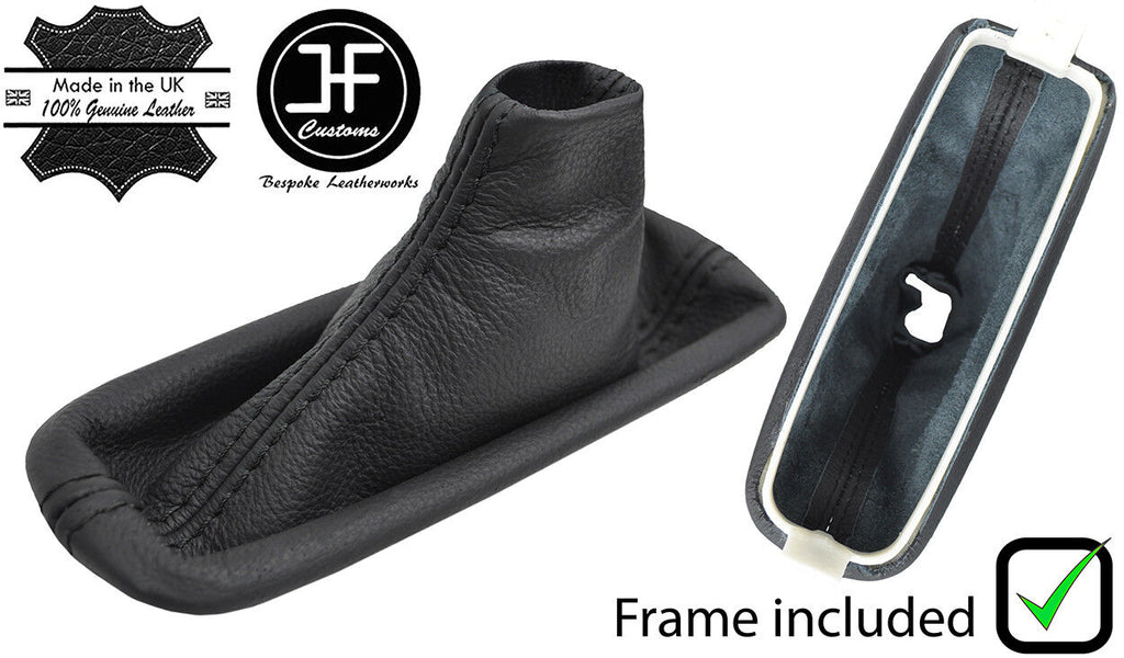 BLACK STITCH LEATHER HANDBRAKE GAITER WITH PLASTIC FRAME FOR BMW X5 E53 00-06