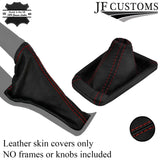 D RED STITCH ITALIAN LEATHER GEAR HANDBRAKE GAITER COVERS FOR FORD FOCUS 14-18