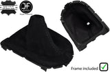 BLACK STITCH SUEDE MANUAL GEAR GAITER WITH PLASTIC FRAME FOR FORD MUSTANG 15-19