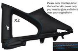 BLUE STITCH 2X REAR WINDOW PANEL TRIM SKIN COVERS FITS TOYOTA SUPRA MK4 93-02