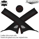 FOR VW T6 TRANSPORTER DARK RED STITCH LEATHER & SUEDE TOP INTERIOR RECOVERY KIT