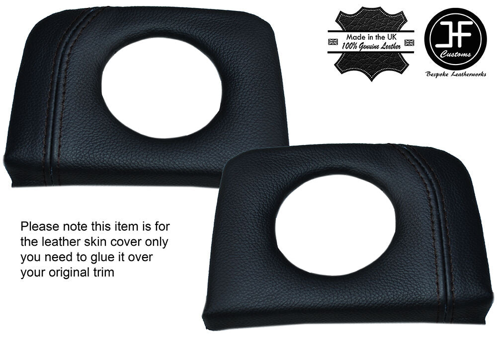 BLACK STITCHING 2X SIDE END DASH DASHBOARD TRIM COVERS FITS RELIANT SCIMITAR SE5