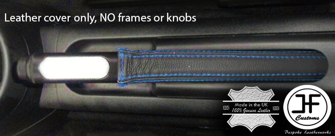 BLUE STITCHING REAL LEATHER HANDBRAKE GAITER FITS FORD FIESTA MK6 2002-2008