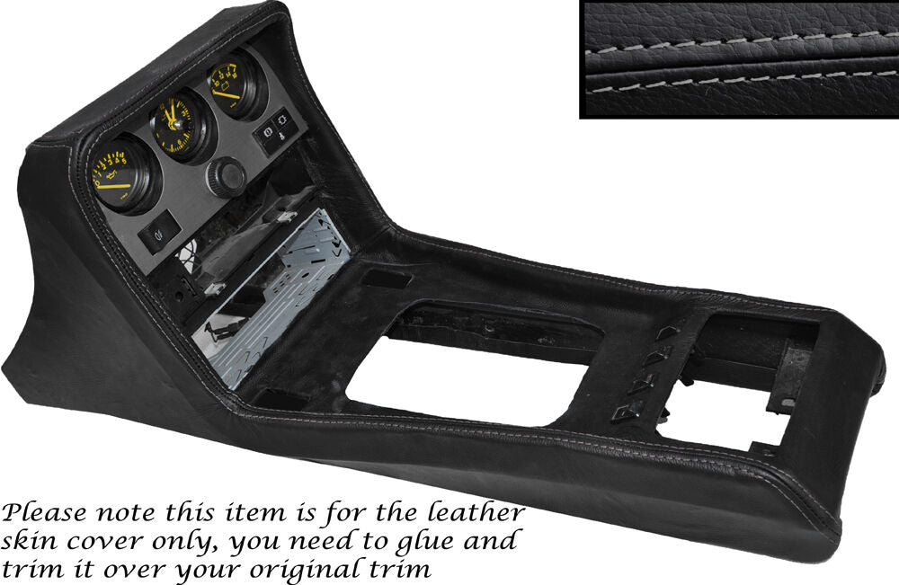 GREY STITCH CENTRE CONSOLE LEATHER SKIN COVER FITS PORSCHE 924 944 1975-1985