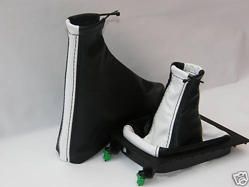 FITS ASTRA MK4 & COUPE 98-05 GEAR AND HANDBRAKE BLCK WHITE CUSTOM NEW MADE IN UK